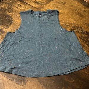 Spiritual Gangster Teal Speckled Muscle Shirt S
